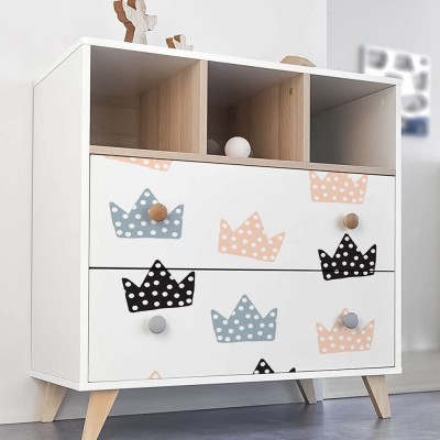 Πουά στέμματα, Παιδικά, Αυτοκόλλητα έπιπλων, 50 x 50 εκ