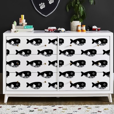 Μαύρες φάλαινες, Παιδικά, Αυτοκόλλητα έπιπλων, 50 x 50 