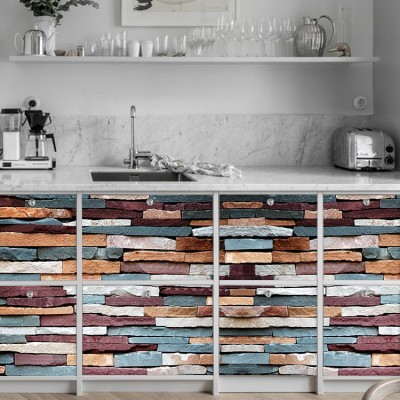 Πολύχρωμα τούβλα, Όψη Πέτρας & Τούβλο, Αυτοκόλλητα έπιπ