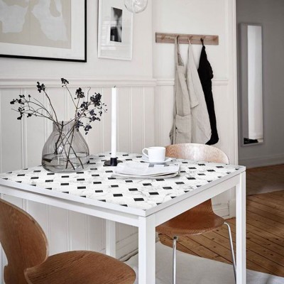 Πλακίδια άσπρα μαύρα μοτίβα, Όψη Πέτρας & Τούβλο, Αυτοκ