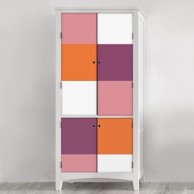 Ροζ, μωβ, πορτοκαλί, άσπρο, Set – Πολύχρωμα, Αυτοκόλλητα έπιπλων, 50 x 50 εκ. (40548)