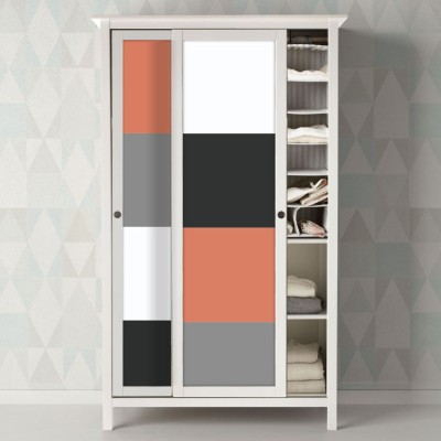Houseart Γκρι, μαύρο, άσπρο, πορτοκαλί, Set - Πολύχρωμα, Αυτοκόλλητα έπιπλων, 50 x 50 εκ.