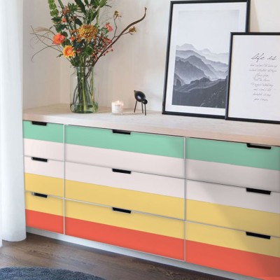 Πράσινο, κίτρινο, σομόν, πορτοκαλί, Set - Πολύχρωμα, Αυτοκόλλητα έπιπλων, 50 x 50 εκ.