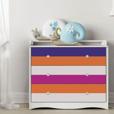 Houseart Μωβ, πορτοκαλί, λευκό, φούξια, Set - Πολύχρωμα, Αυτοκόλλητα έπιπλων, 50 x 50 εκ.