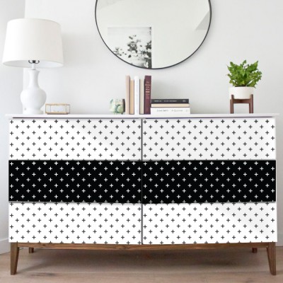 Σταυροί άσπροι και μαύροι, Set - Πολύχρωμα, Αυτοκόλλητα έπιπλων, 50 x 50 εκ.