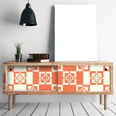 Houseart Πορτοκαλί μοτίβο, Set - Πολύχρωμα, Αυτοκόλλητα έπιπλων, 50 x 50 εκ.