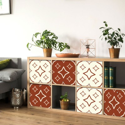 Houseart Καφέ μπεζ μοτίβο, Set - Πολύχρωμα, Αυτοκόλλητα έπιπλων, 50 x 50 εκ.