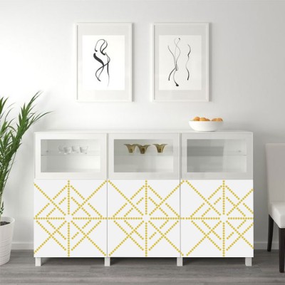 Κίτρινο μοτίβο με κηλίδες, Set - Πολύχρωμα, Αυτοκόλλητα