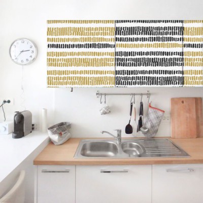 Ρετρό μοτίβο μαύρο πορτοκαλί, Set - Πολύχρωμα, Αυτοκόλλ