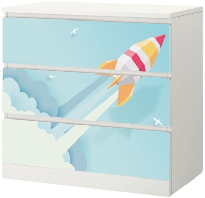 Houseart - ΣΗΜΑΝΤΙΚΟ: Σε περίπτωση διαφοράς τιμής από το κατάστημα ισχύει παντα και μόνο η τιμή του καταστήματος Εκτόξευση πυραύλου, Αυτοκόλλητο Συρταριέρας Malm, 40 x