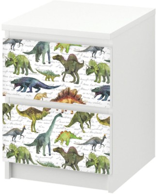 Μοτίβο με δεινόσαυρους Συρταριέρες Malm Ikea Αυτοκόλλητα έπιπλων 40 x 20 cm (40621)