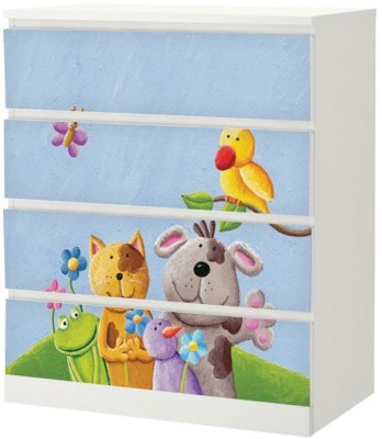 Ζωάκια φίλοι, Αυτοκόλλητο Συρταριέρας Malm, 40 x 20 εκ.