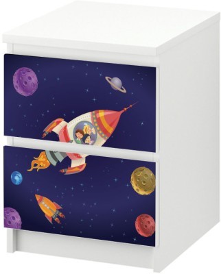 Παιδάκια στο διάστημα, Αυτοκόλλητο Συρταριέρας Malm, 40 x 20 εκ. (40629)