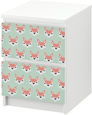 Μοτίβο με αλεπουδίτσες, Αυτοκόλλητο Συρταριέρας Malm, 40 x 20 εκ. (40632)