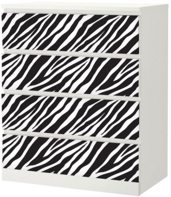 Houseart Μοτίβο ζέβρα, Αυτοκόλλητο Συρταριέρας Malm, 40 x 20 εκ.