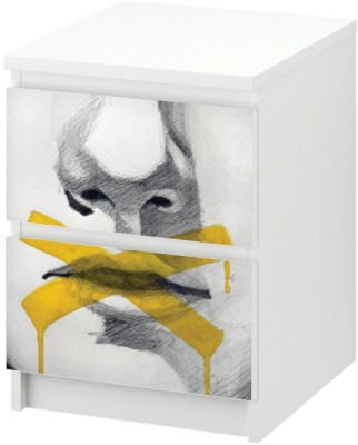 Houseart Πρόσωπο χείλη, Αυτοκόλλητο Συρταριέρας Malm, 40 x 20 εκ.