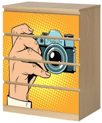 Φωτογραφική μηχανή, κόμικς Συρταριέρες Malm Ikea Αυτοκόλλητα έπιπλων 40 x 20 cm (40678)
