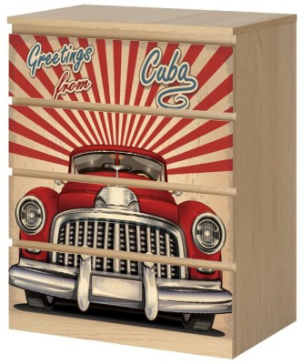 Αμάξι Κούβα, Αυτοκόλλητο Συρταριέρας Malm, 40 x 20 εκ. (40685)