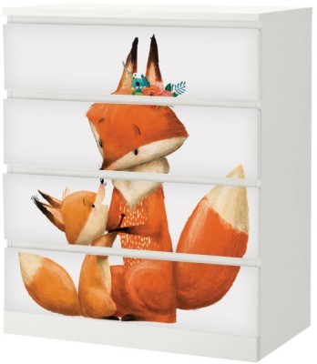 Αλεπού και αλεπουδάκι Συρταριέρες Malm Ikea Αυτοκόλλητα έπιπλων 40 x 20 cm (40695)