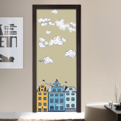 Χρωματιστά σπίτια, Μοτίβα, Αυτοκόλλητα πόρτας, 60 x 170