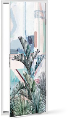 Φυτά σε παστέλ φόντο, Φύση, Αυτοκόλλητα πόρτας, 60 x 170 εκ. (53556)