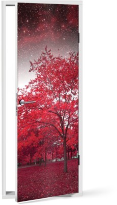 Κόκκινο Δέντρο Φύση Αυτοκόλλητα πόρτας 60 x 170 cm (11886)