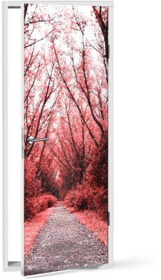 Houseart - ΣΗΜΑΝΤΙΚΟ: Σε περίπτωση διαφοράς τιμής από το κατάστημα ισχύει παντα και μόνο η τιμή του καταστήματος Κόκκινο δάσος, Φύση, Αυτοκόλλητα πόρτας, 60 x 170 εκ.