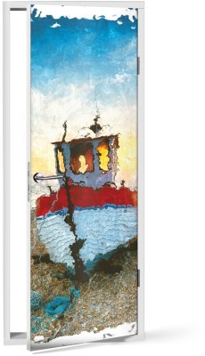 Houseart - ΣΗΜΑΝΤΙΚΟ: Σε περίπτωση διαφοράς τιμής από το κατάστημα ισχύει παντα και μόνο η τιμή του καταστήματος Κόκκινο σκάφος, Φύση, Αυτοκόλλητα πόρτας, 60 x 170 εκ.