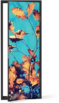 Κίτρινα φύλλα του φθινοπώρου, Φύση, Αυτοκόλλητα πόρτας,