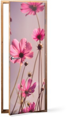 Ροζ λουλούδια Φύση Αυτοκόλλητα πόρτας 60 x 170 cm (19487)