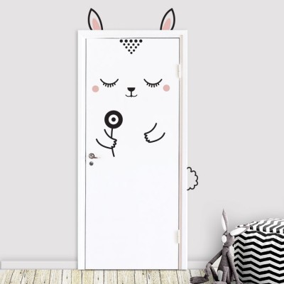 Bunny Flower Sticker Πόρτας Αυτοκόλλητα πόρτας Small (50×95) (20263)
