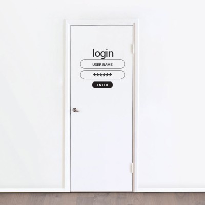 Houseart Login, Sticker Πόρτας, Αυτοκόλλητα πόρτας, Small (39x35)