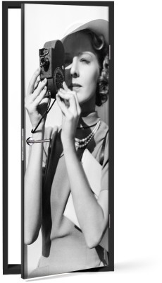 Γυναίκα με Φωτογραφική Μηχανή Διάφορα Αυτοκόλλητα πόρτας 60 x 170 cm (37361)