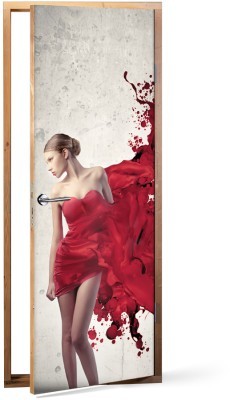 Houseart Κόκκινο φόρεμα, Διάφορα, Αυτοκόλλητα πόρτας, 60 x 170 εκ.