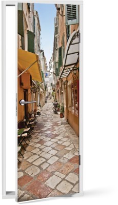 Δρόμοι της πόλης της Κέρκυρας, Ελλάδα Ελλάδα Αυτοκόλλητα πόρτας 60 x 170 cm (12225)