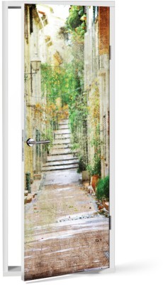 Houseart Μεσογειακό σοκάκι, Ελλάδα, Αυτοκόλλητα πόρτας, 60 x 170 εκ.