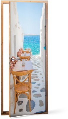 Μπαρ στην Μύκονο Ελλάδα Αυτοκόλλητα πόρτας 60 x 170 cm (32289)