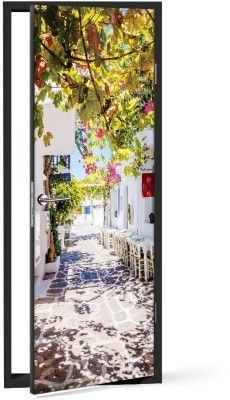 Σοκάκι στην Πάρο Ελλάδα Αυτοκόλλητα πόρτας 60 x 170 cm (32292)
