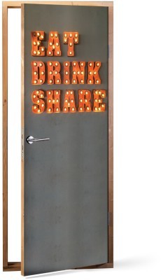 Eat Drink Share Φαγητό Αυτοκόλλητα πόρτας 60 x 170 cm (37427)