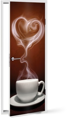 Love for coffee Φαγητό Αυτοκόλλητα πόρτας 60 x 170 cm (12255)