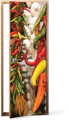 Πιπεριές Φαγητό Αυτοκόλλητα πόρτας 60 x 170 cm (12277)