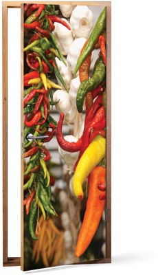 Houseart Πιπεριές, Φαγητό, Αυτοκόλλητα πόρτας, 60 x 170 εκ.