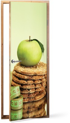 Πράσινο μήλο Φαγητό Αυτοκόλλητα πόρτας 60 x 170 cm (12281)
