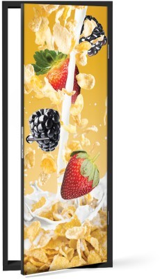 Γάλα & φρούτα Φαγητό Αυτοκόλλητα πόρτας 60 x 170 cm (15531)