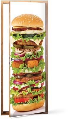 King size burger Φαγητό Αυτοκόλλητα πόρτας 60 x 170 cm (19658)