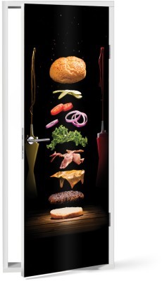 Hamburger Φαγητό Αυτοκόλλητα πόρτας 60 x 170 cm (19659)
