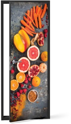 Τροπικά φρούτα Φαγητό Αυτοκόλλητα πόρτας 60 x 170 cm (19670)