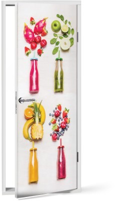 Πολύχρωμα Φρούτα και λαχανικά Φαγητό Αυτοκόλλητα πόρτας 60 x 170 cm (19664)