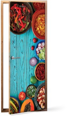 Μεξικάνικο φαγητό Φαγητό Αυτοκόλλητα πόρτας 60 x 170 cm (19666)