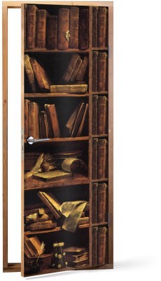 Παλαιά βιβλιοθήκη Φόντο – Τοίχοι Αυτοκόλλητα πόρτας 60 x 170 cm (12105)